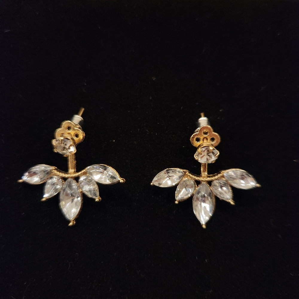 NEW Gold Tone and Crystal Earrings